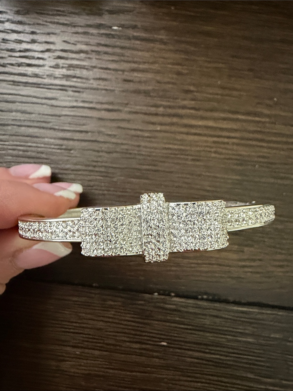 Swarovski Pave Bow Bangle - Picture 3 of 9